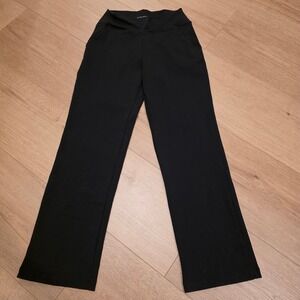 Kira Grace Black Supplex Straight Leg Yoga Pants Small Petite Made in USA